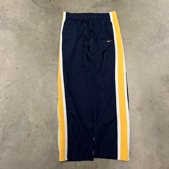 Vintage Y2K baggy‎ wide leg striped button snap skater track pants - Picture 1 of 7
